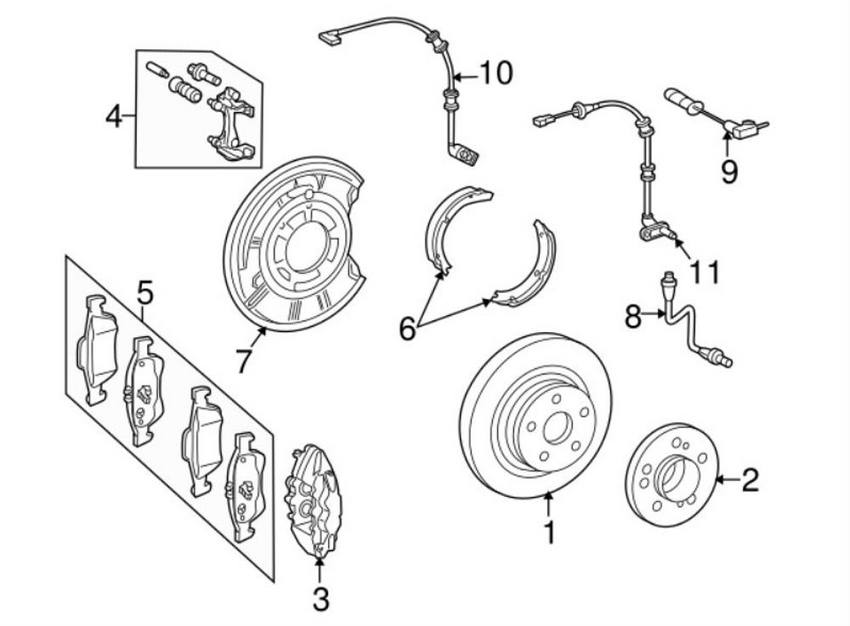 Mercedes Parking Brake Shoe Set 2304200320